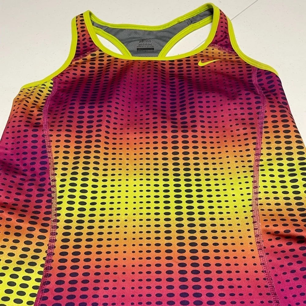 *NWOT* Nike Dri Fit Size Medium Women's Pink & Yellow Athletic Body Con Tank Top